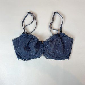 NWOT Victoria's Secret Bra 32DDD Dream Angels Push-Up Without Padding Blue Lace